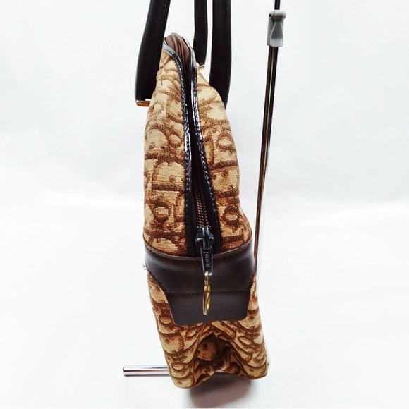 Vintage Christian Dior Hand Bag Brown Canvas - Picture 3 of 9